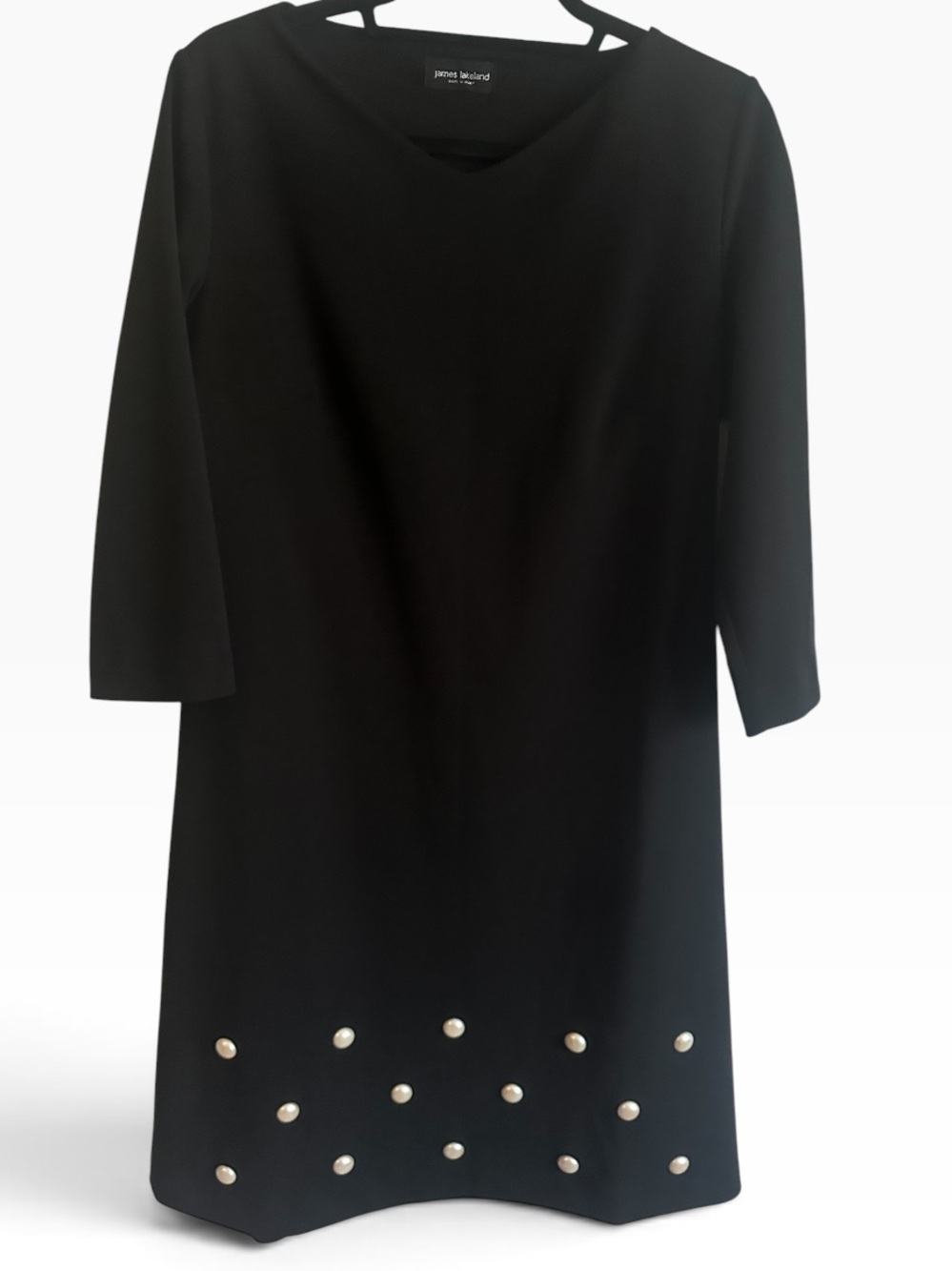 James Lakeland pearl embellished hem detail shift dress 8